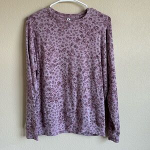 Athleta Studio To Street Print Sweatshirt in Pink/Mauve Size XS